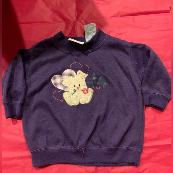 Vintage Small Steps Purple Crewneck 6-9 months I love my puppy - Picture 1 of 4